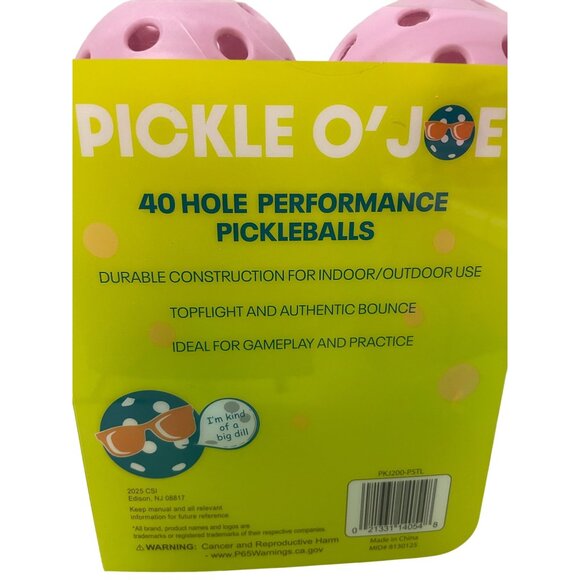 Pickle OJoe 40 Hole Performance Pickleballs 6 Pack For Indoor Outdoor Use - Picture 4 of 6